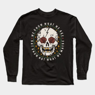 badge skull roses Long Sleeve T-Shirt